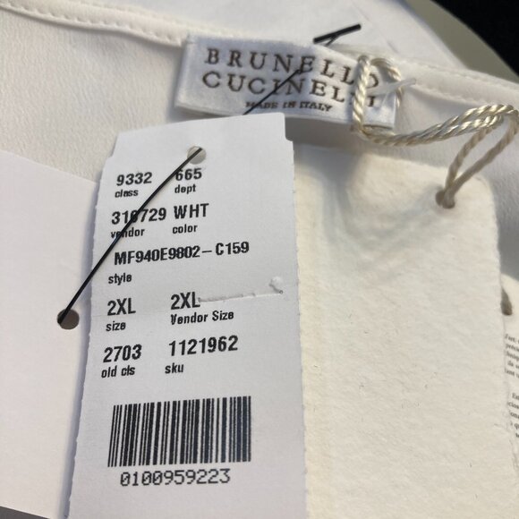 Brunello Cucinelli Stripe Sleeveless Blouse - Size 2XL NWT - Picture 8 of 10